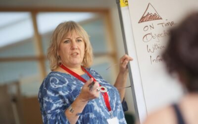 a person writing on a whiteboard